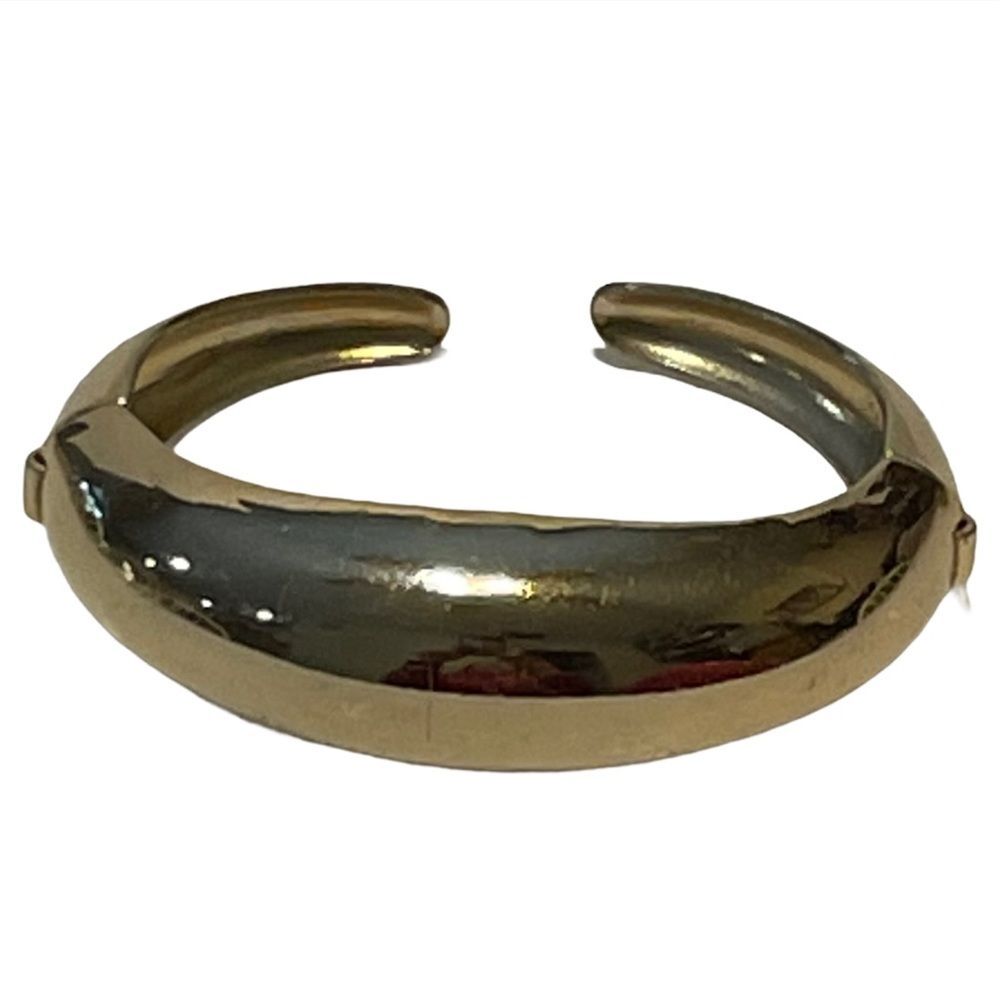 CORO Gold Tone Hinged Clamper Cuff Bangle Bracelet